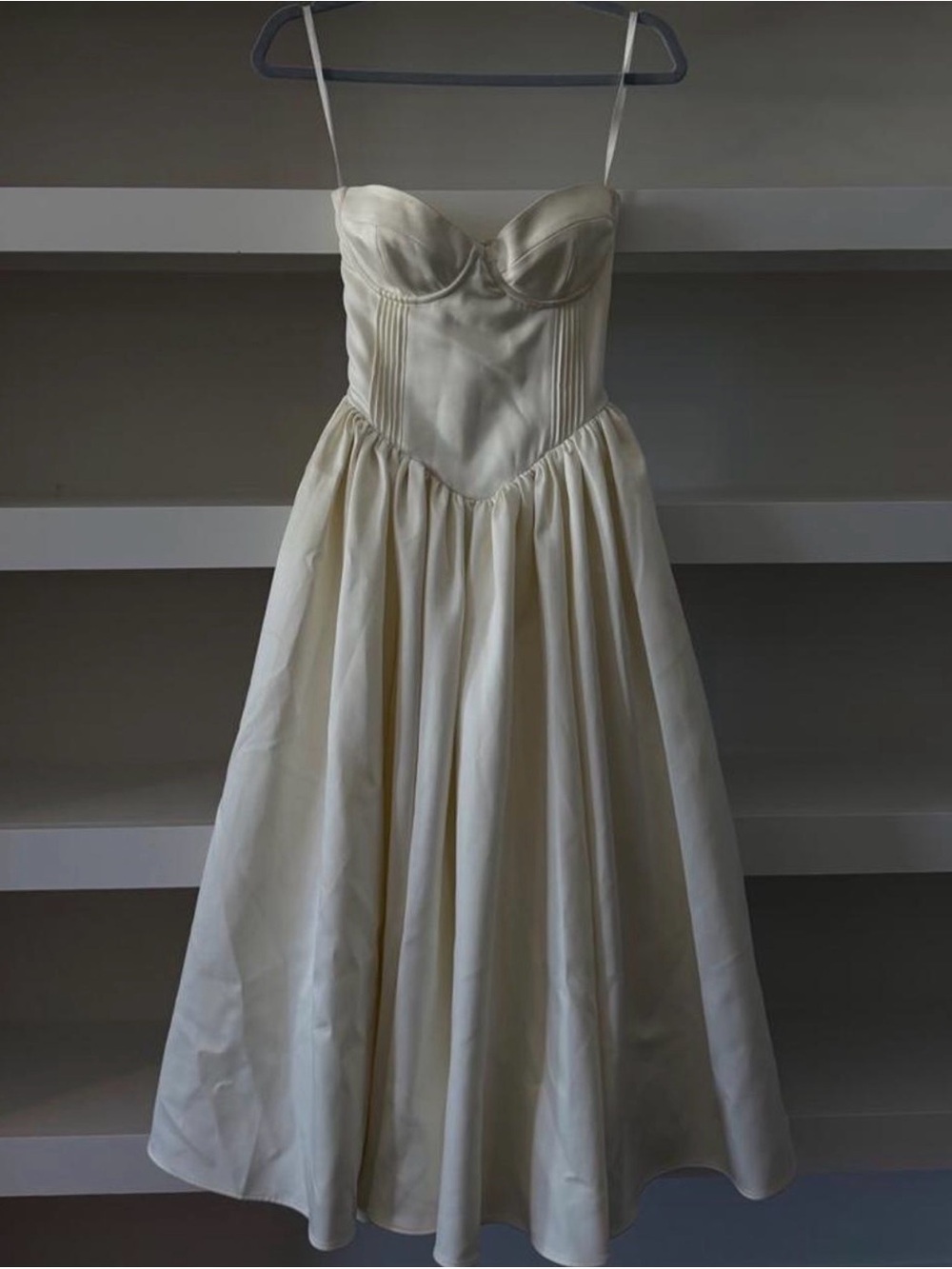 House of CB Cream Structured Corset Midi Dress